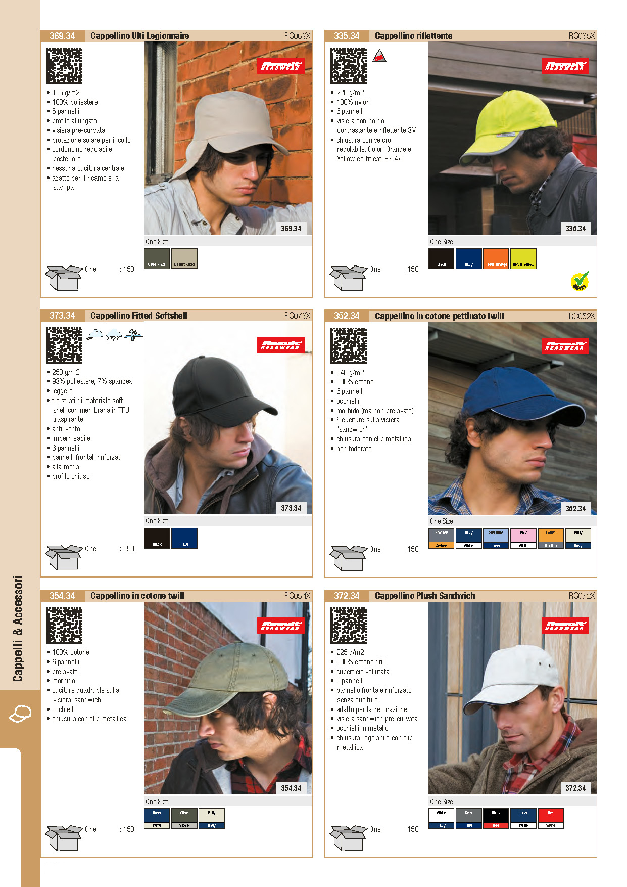 Cappellino Result Legionnaire, Cappellino Result Riflettente, Cappellino Result Fitted Softshell, Cappellino Result Plush Sandwich