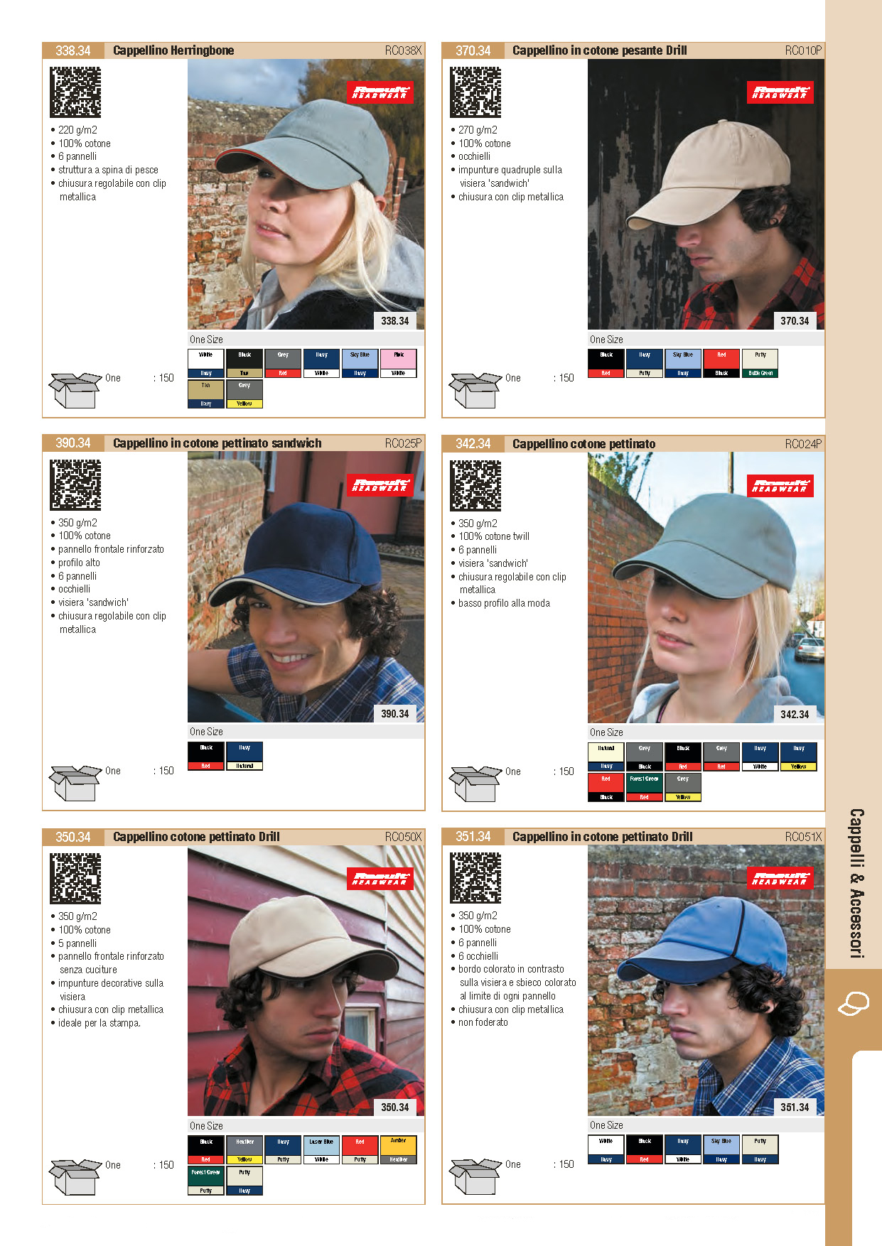 Cappellino Result Herringbone, Cappellino Result pettinato drill