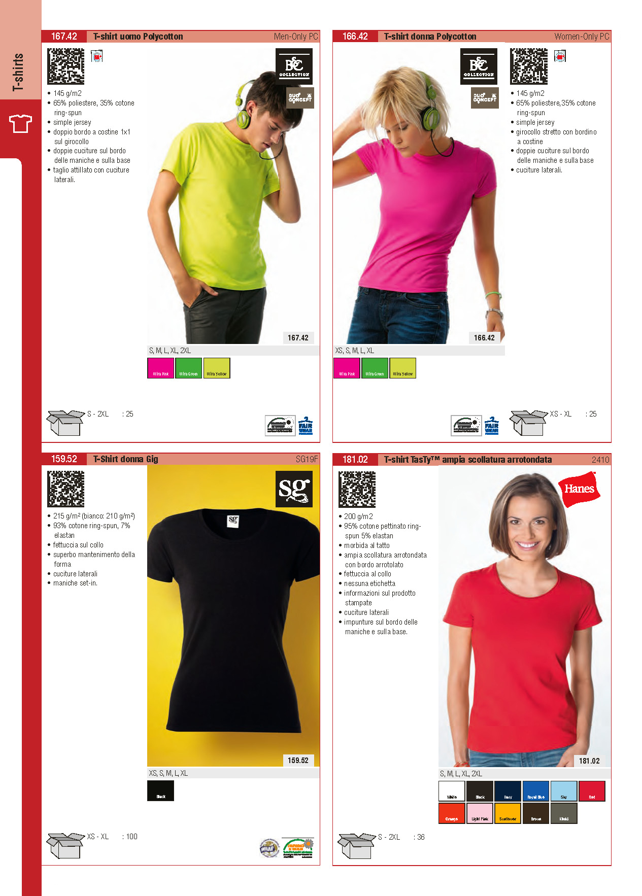 Tshirt Sg sg19f, tshirt Hanes 2410, tshirt B&C PC