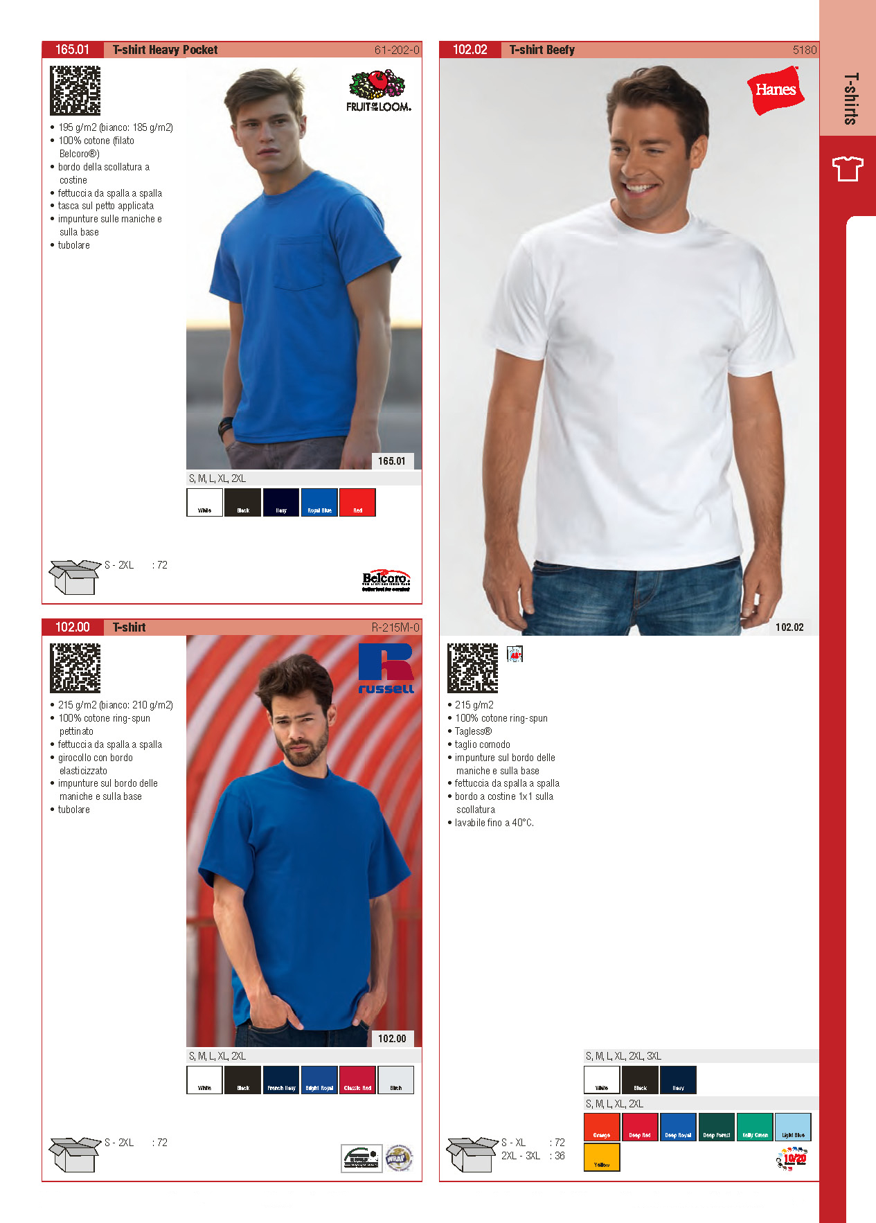 Tshirt Fruit Of The Loom Heavy Pocket, Tshirt Hanes 5180, Tshirt Russell R215