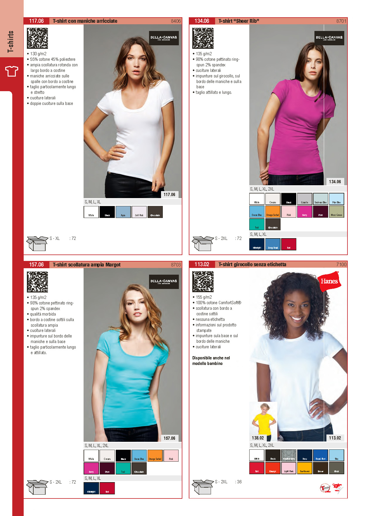 Tshirt Bella Canvas 8406, Tshirt Bella Canvas 8701, Tshirt Bella Canvas 8703, Tshirt Hanes 7100