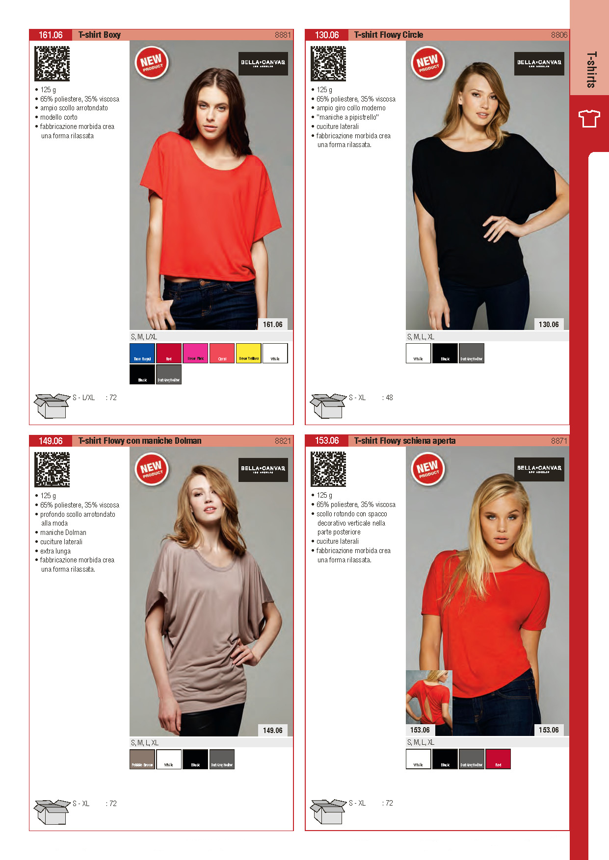 Tshirt Bella Canvas Boxy 8881, Tshirt Bella Canvas Flowy 8806, Tshirt Bella Canvas Flowy 8871