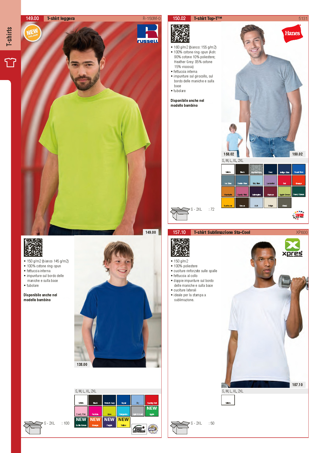 Tshirt Russell R150, Tshirt Hanes 5131, Tshirt Stacool XPres 600