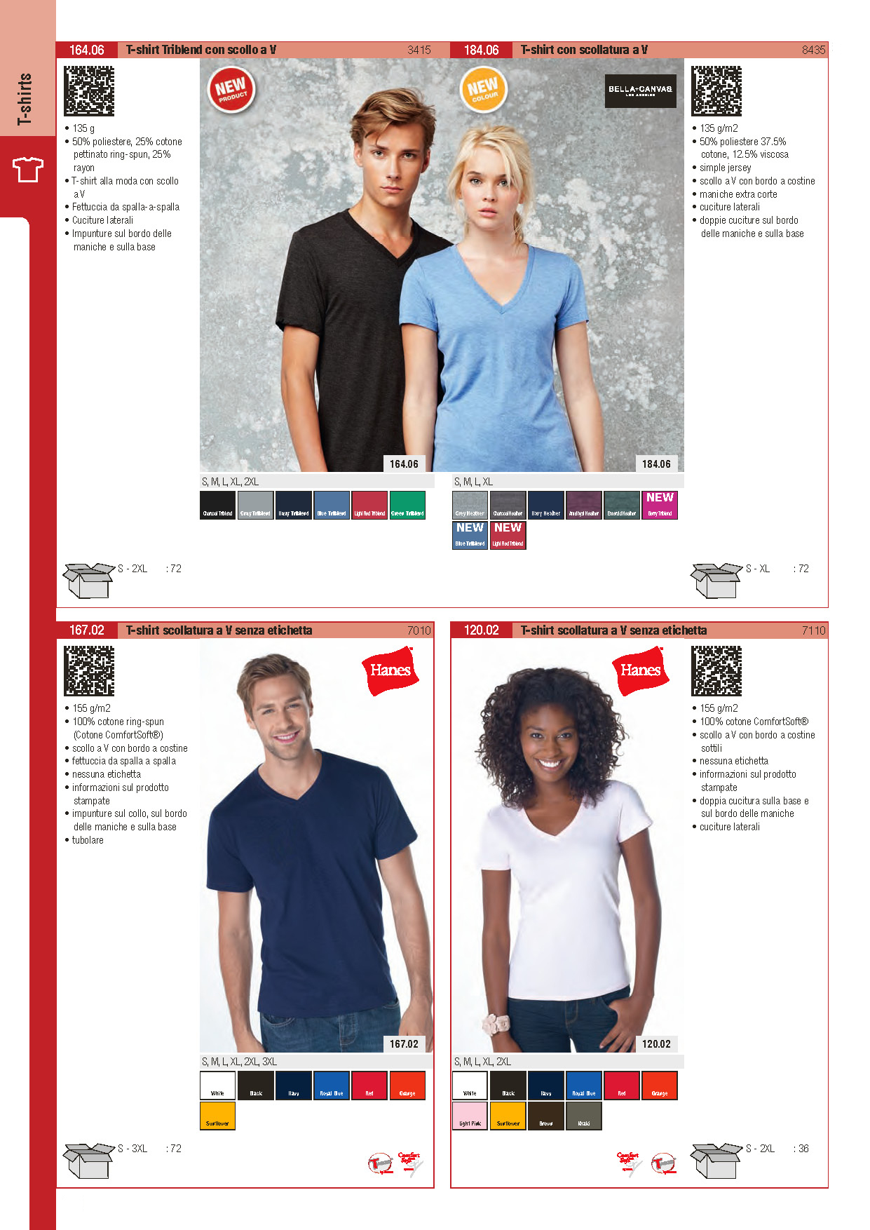 Tshirt Hanes scollatura a V