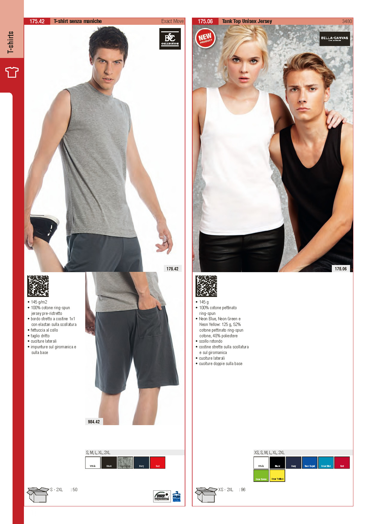 Tshirt senza maniche B&C, Canotta Tank Top Bella Canvas